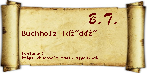 Buchholz Tádé névjegykártya